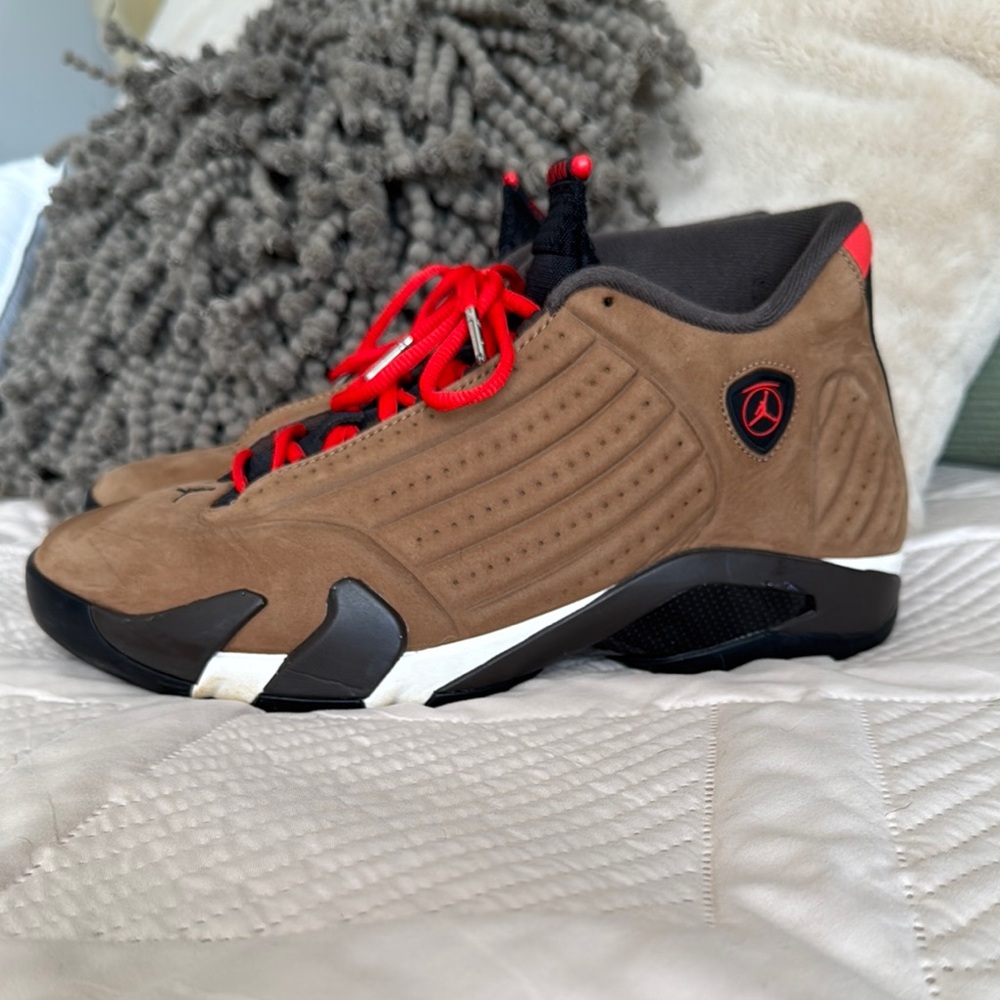 Winterized Jordan 14s Brown and Black Sneakers